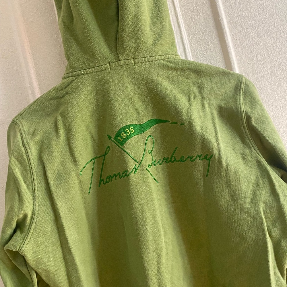 Authentic Burberry vintage green hoodie sweater 100% cotton